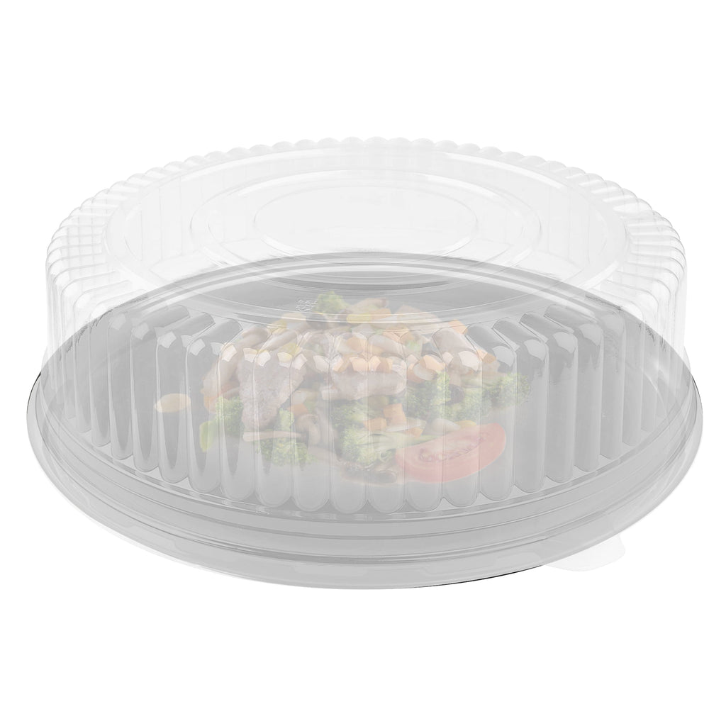 12" Clear Round Plastic Tray Lids