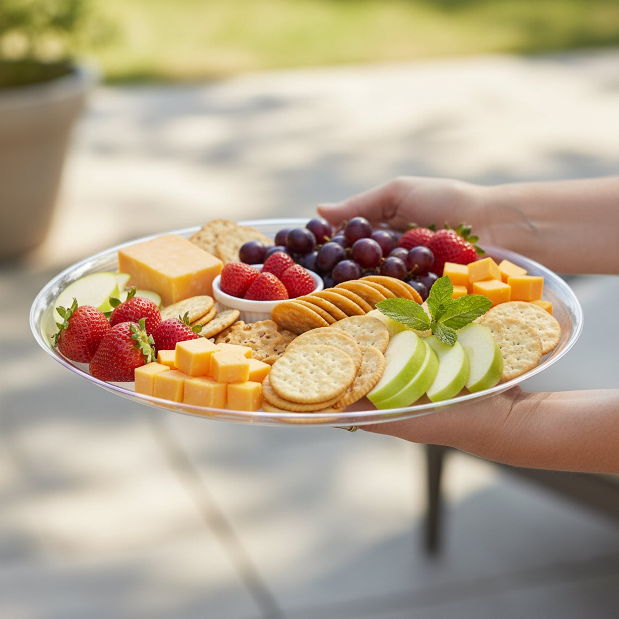 12" Clear Round Plastic Trays