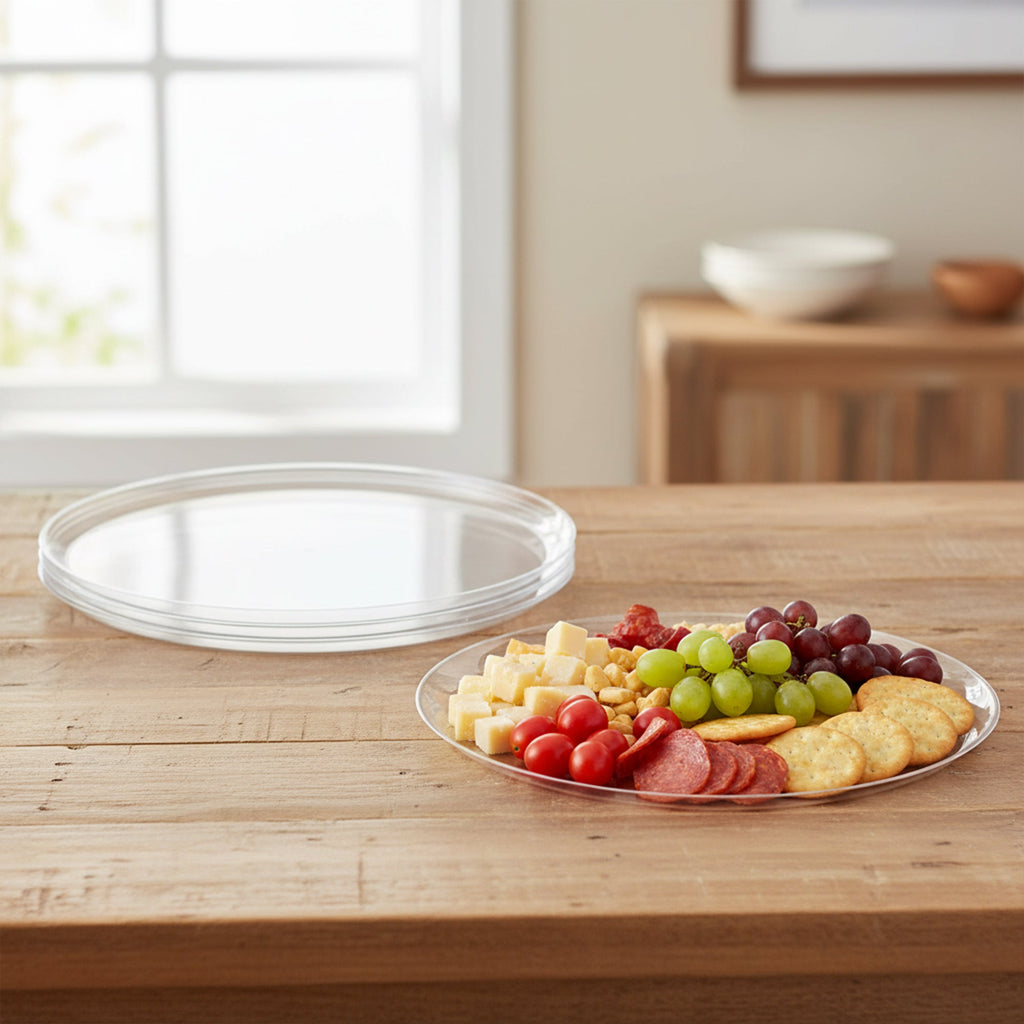 18" Clear Round Plastic Trays