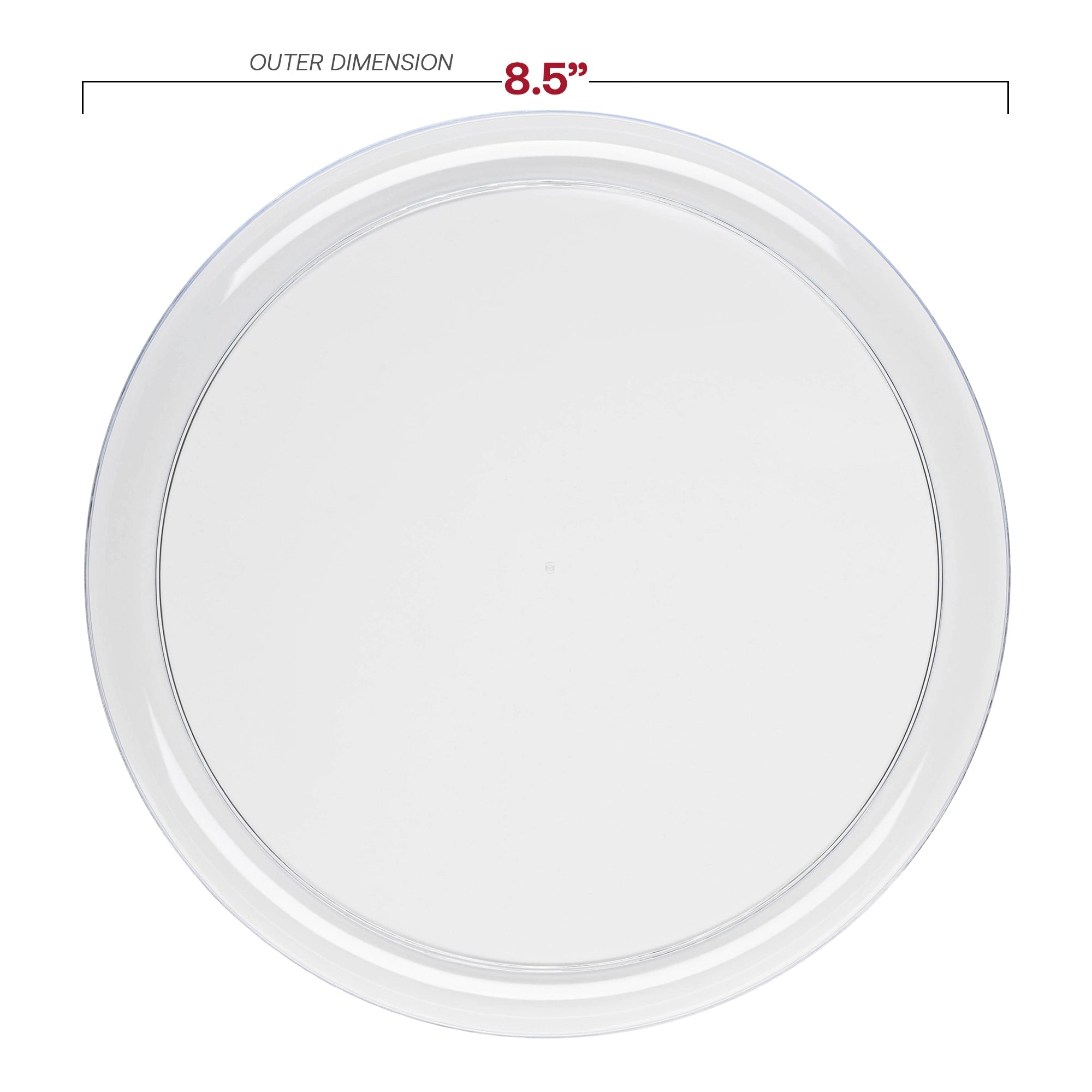 Clear Flat Round Disposable Plastic Appetizer/Salad Plates (8.5")