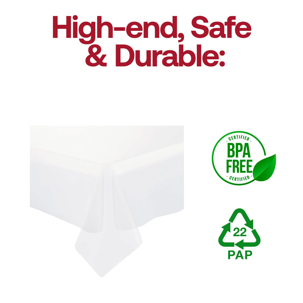 Clear Rectangular Disposable Plastic Tablecloths (54" x 108")