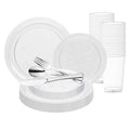 Clear Floral Round Disposable Plastic Wedding Value Set