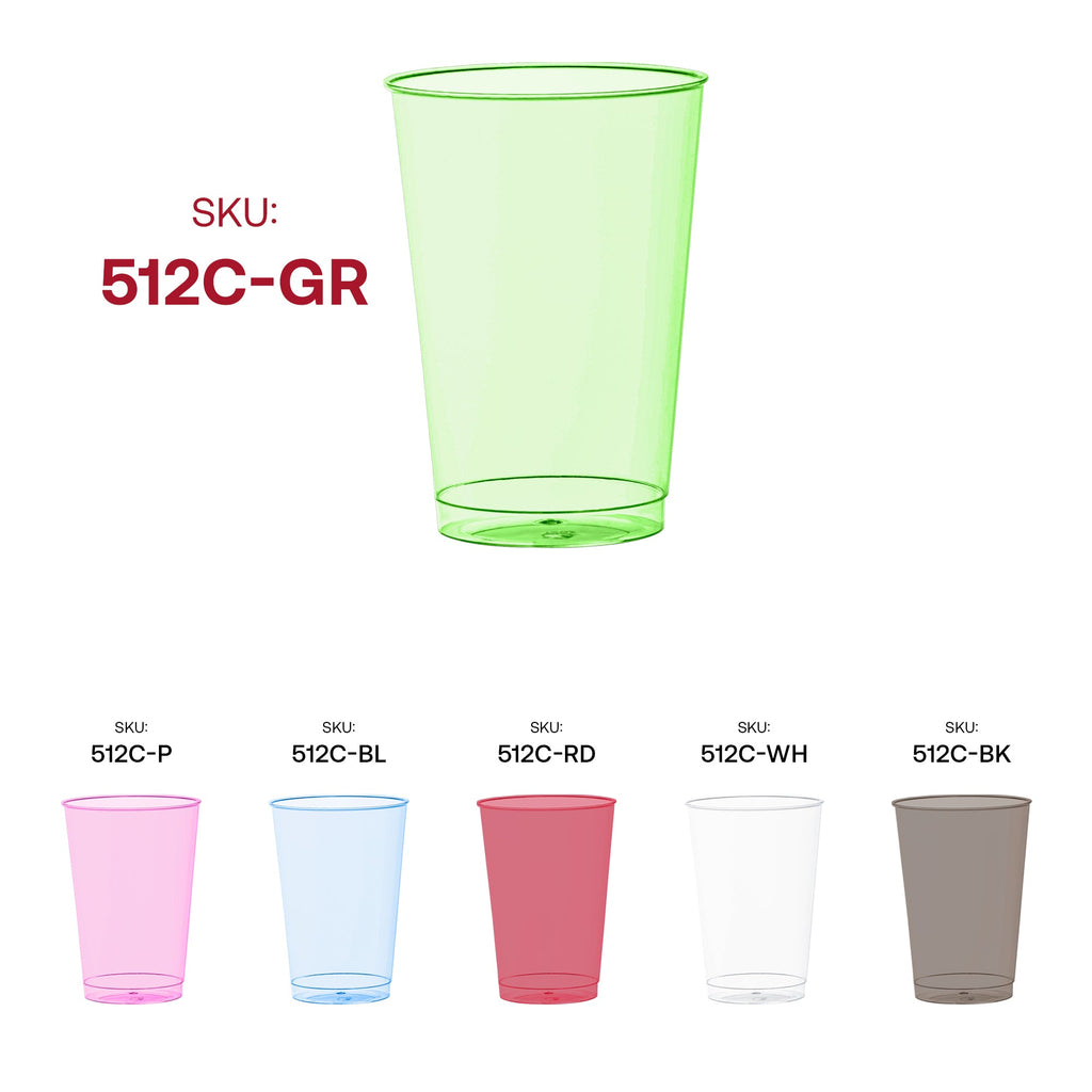 Clear Green Disposable Plastic Party Cups (12 oz. )