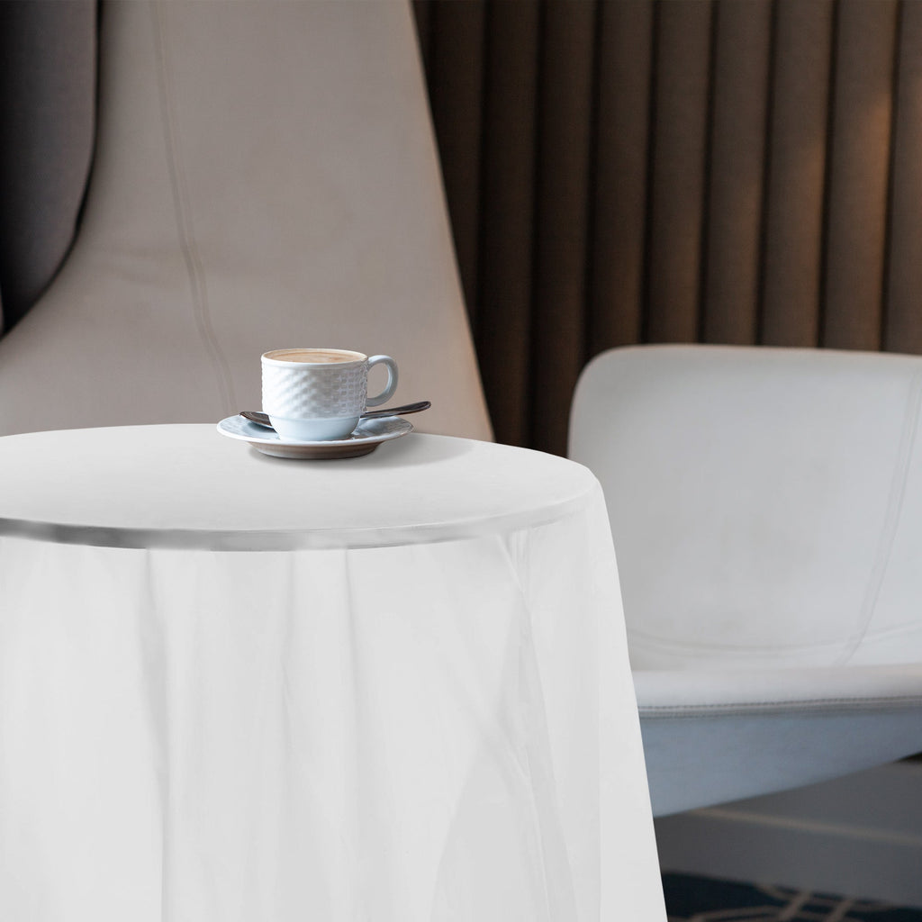Clear Round Disposable Plastic Tablecloths (84")