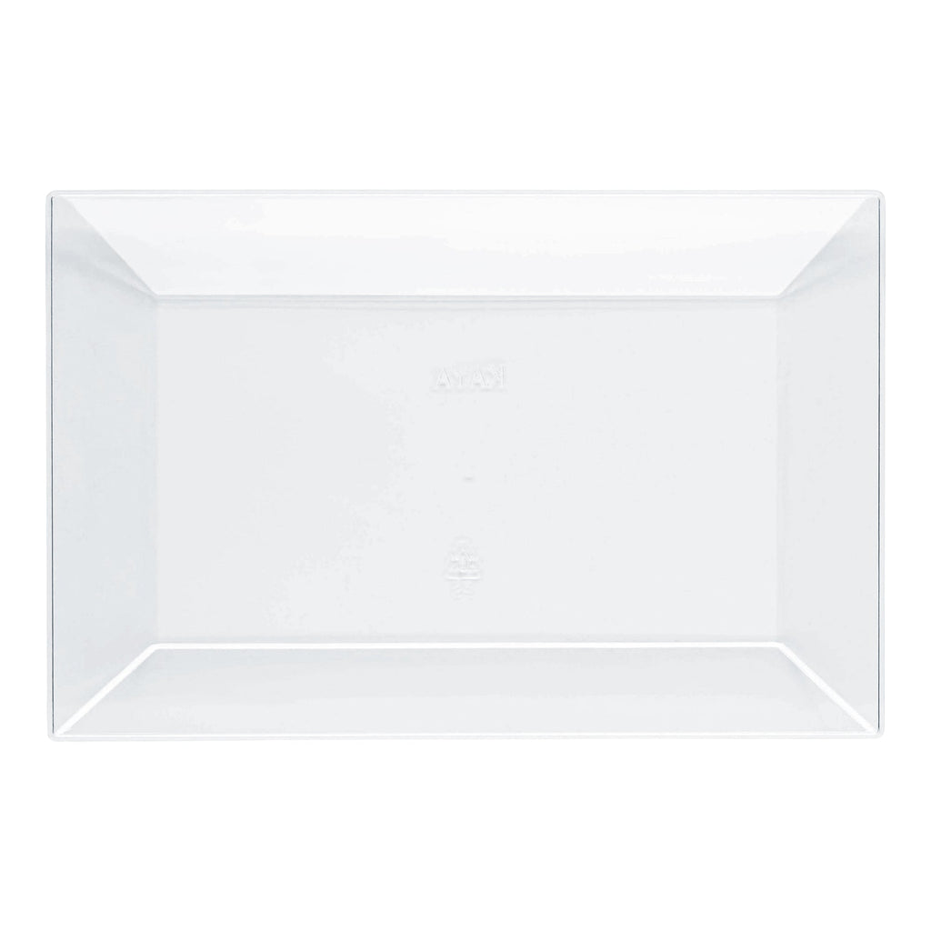 Clear Rectangular Plastic Dessert Plates (5.5" x 8.5")