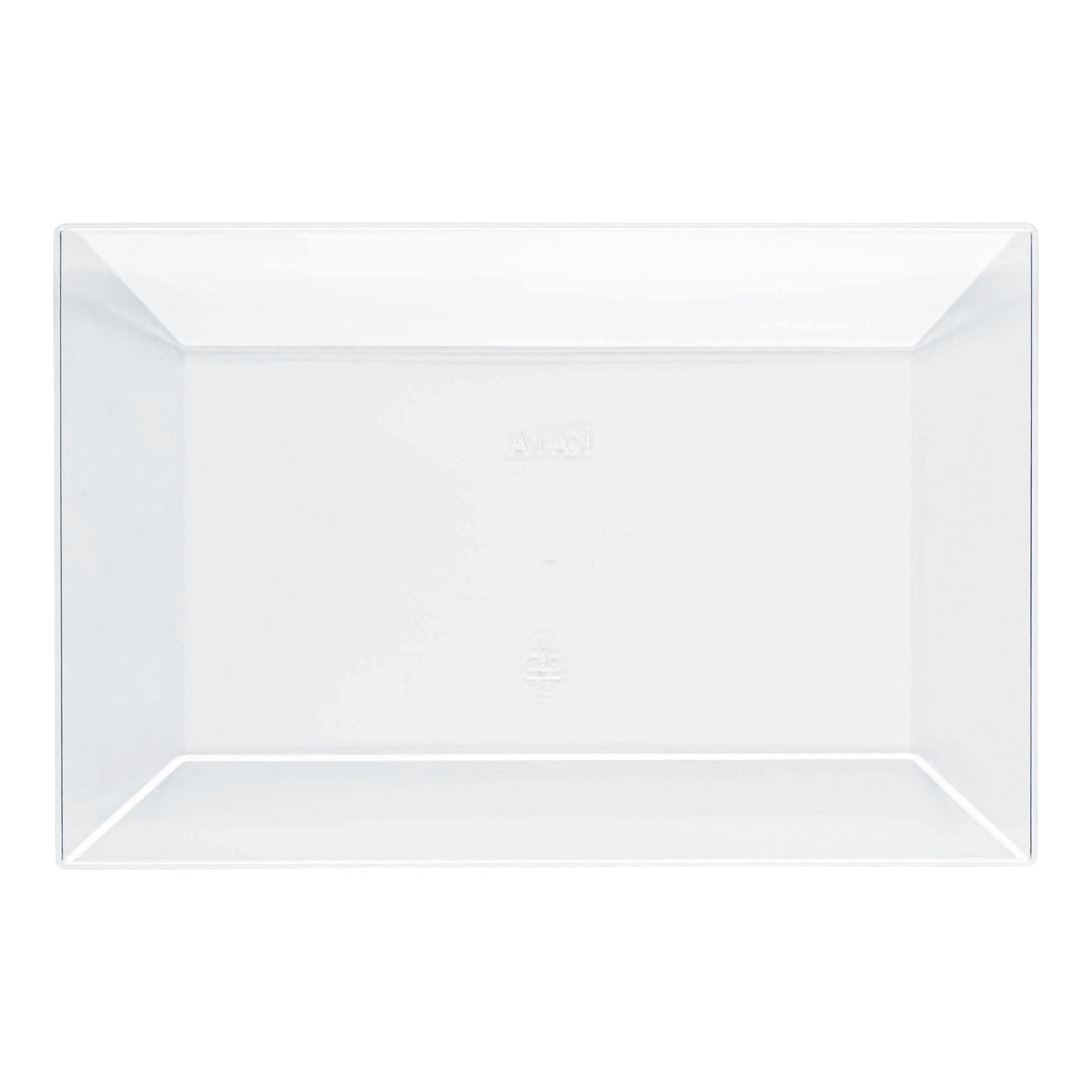 Clear Rectangular Plastic Dessert Plates (5.5" x 8.5")
