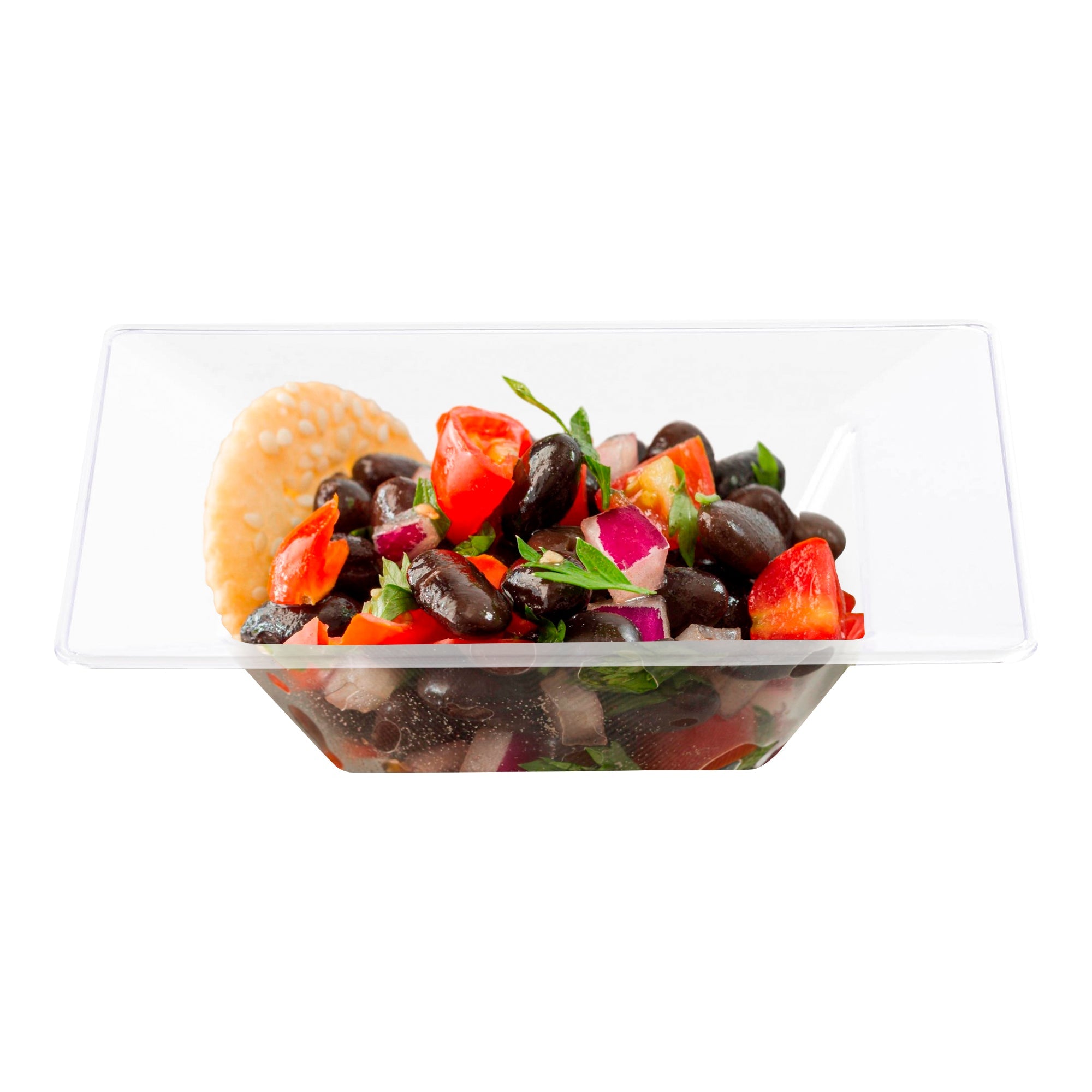 Clear Square Plastic Soup Bowls (12 oz.)
