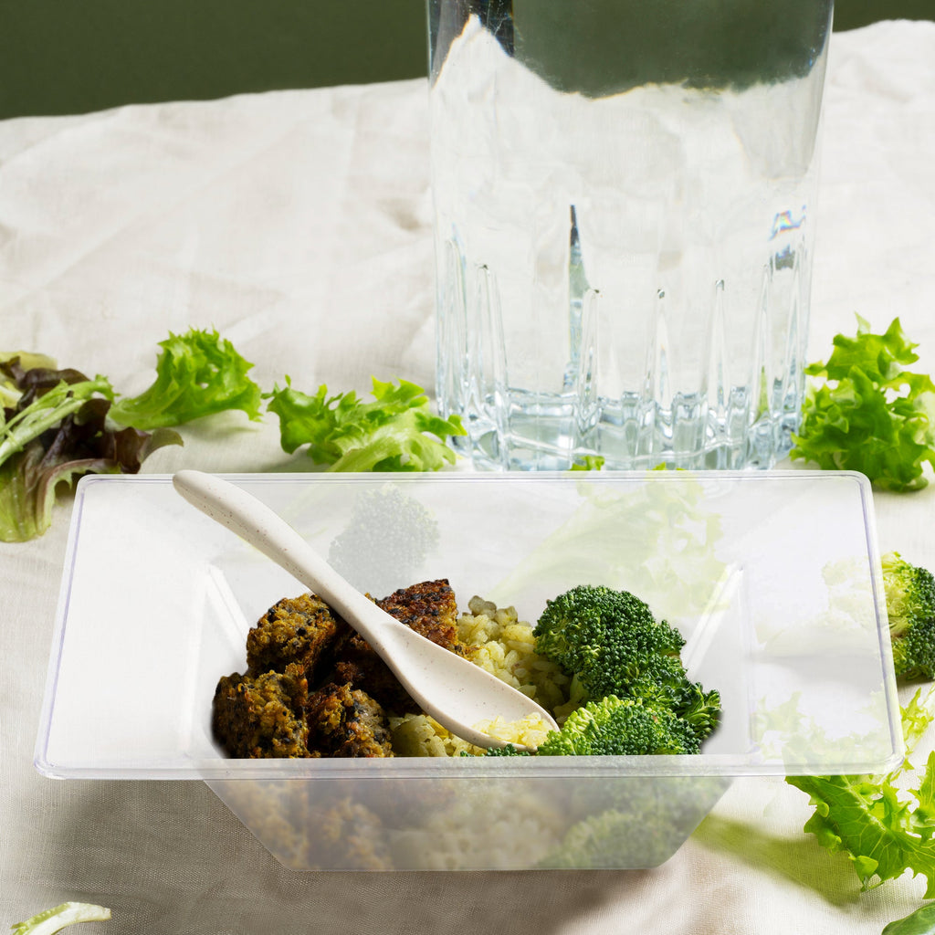 Clear Square Plastic Soup Bowls (12 oz.)