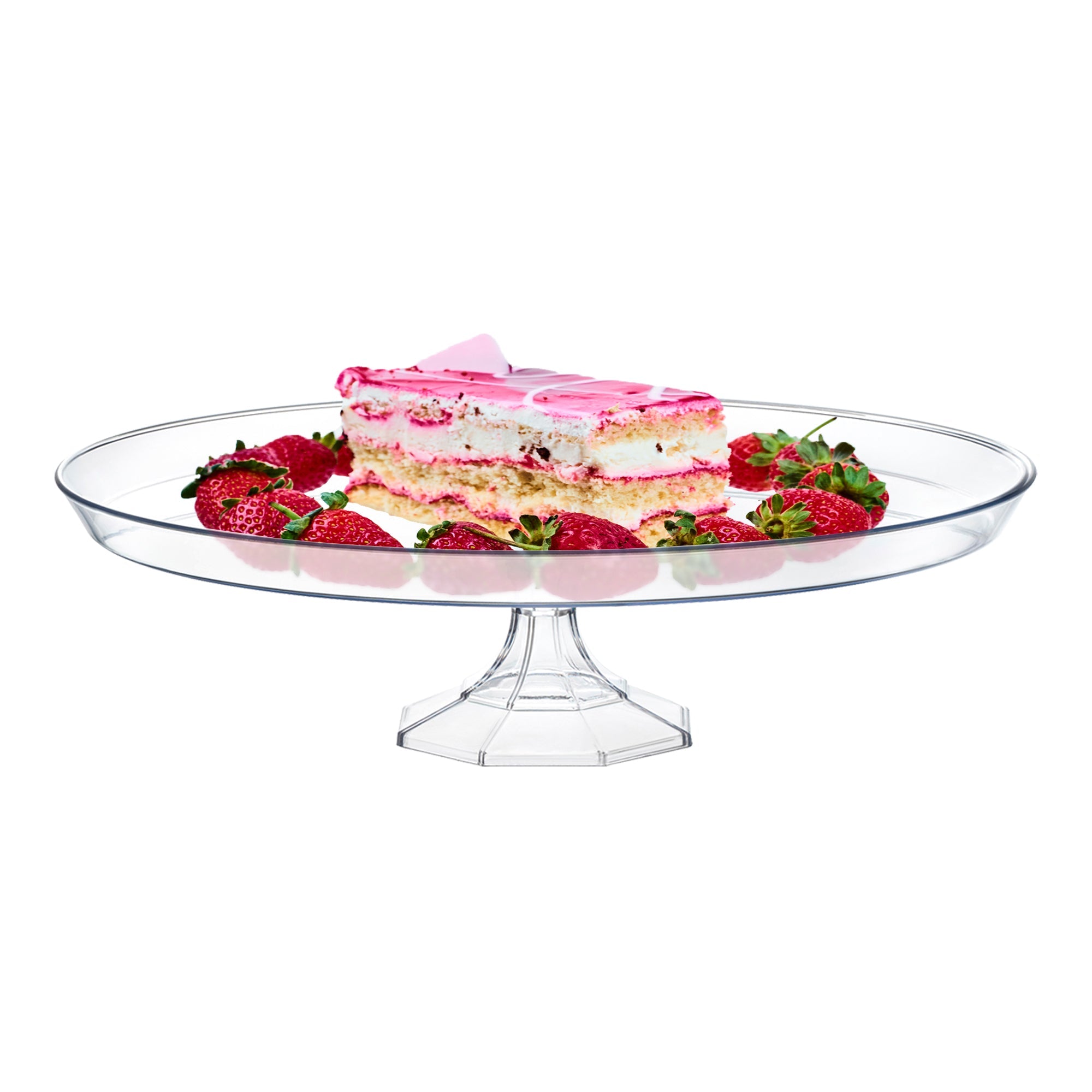 11.6" Clear Medium Round Plastic Cake Stands