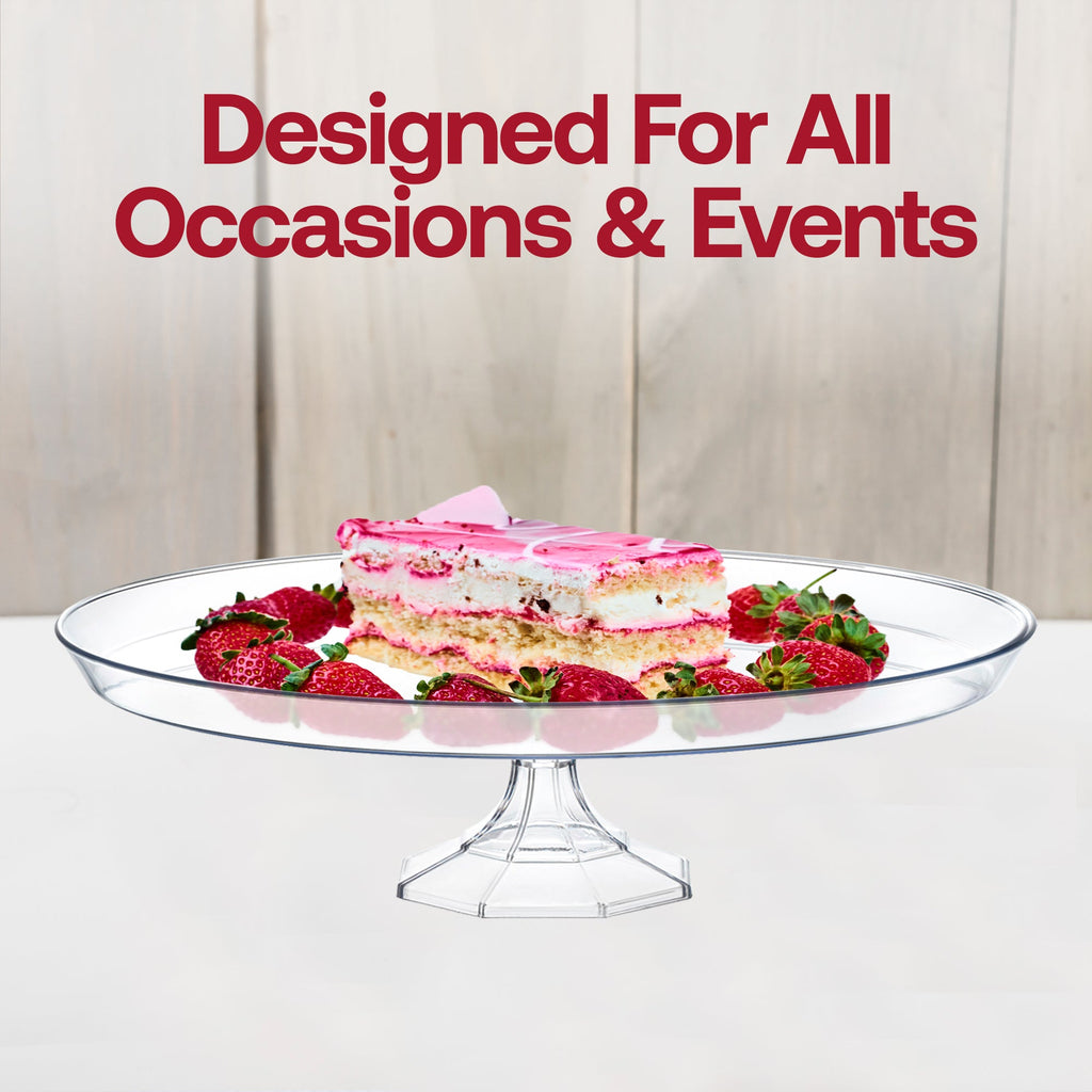 10.5" Clear Small Round Plastic Cake Stands