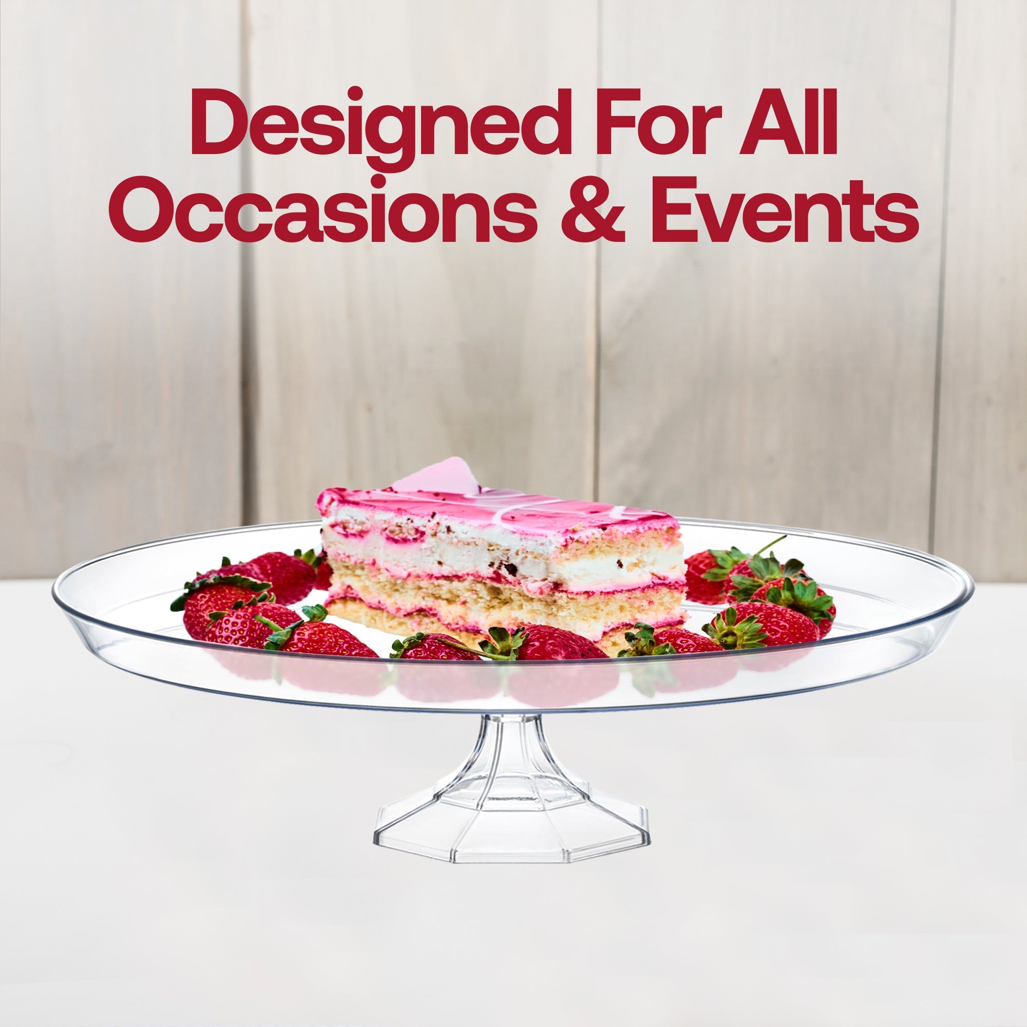 10.5" Clear Small Round Plastic Cake Stands