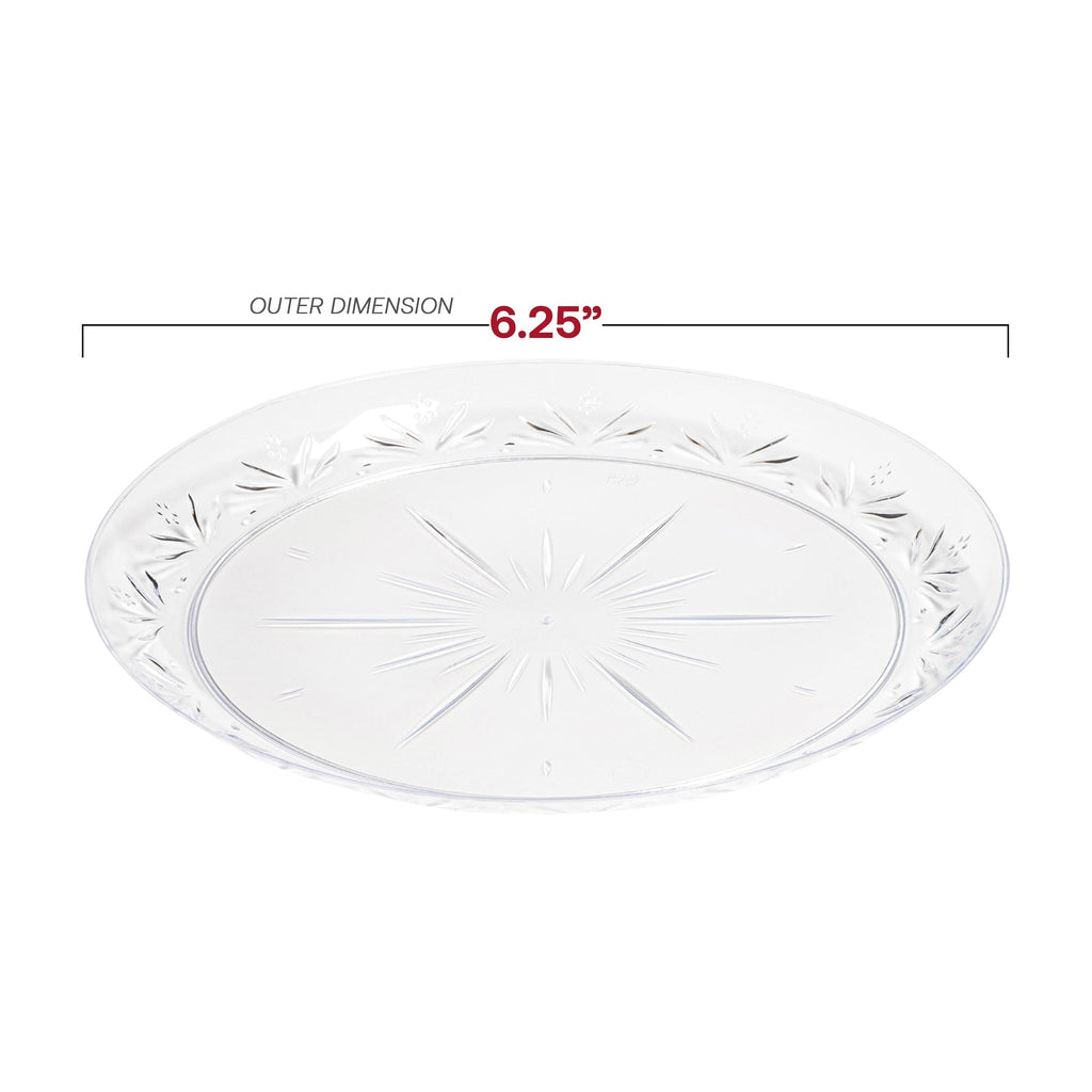 Clear Floral Round Disposable Plastic Dinnerware Value Set