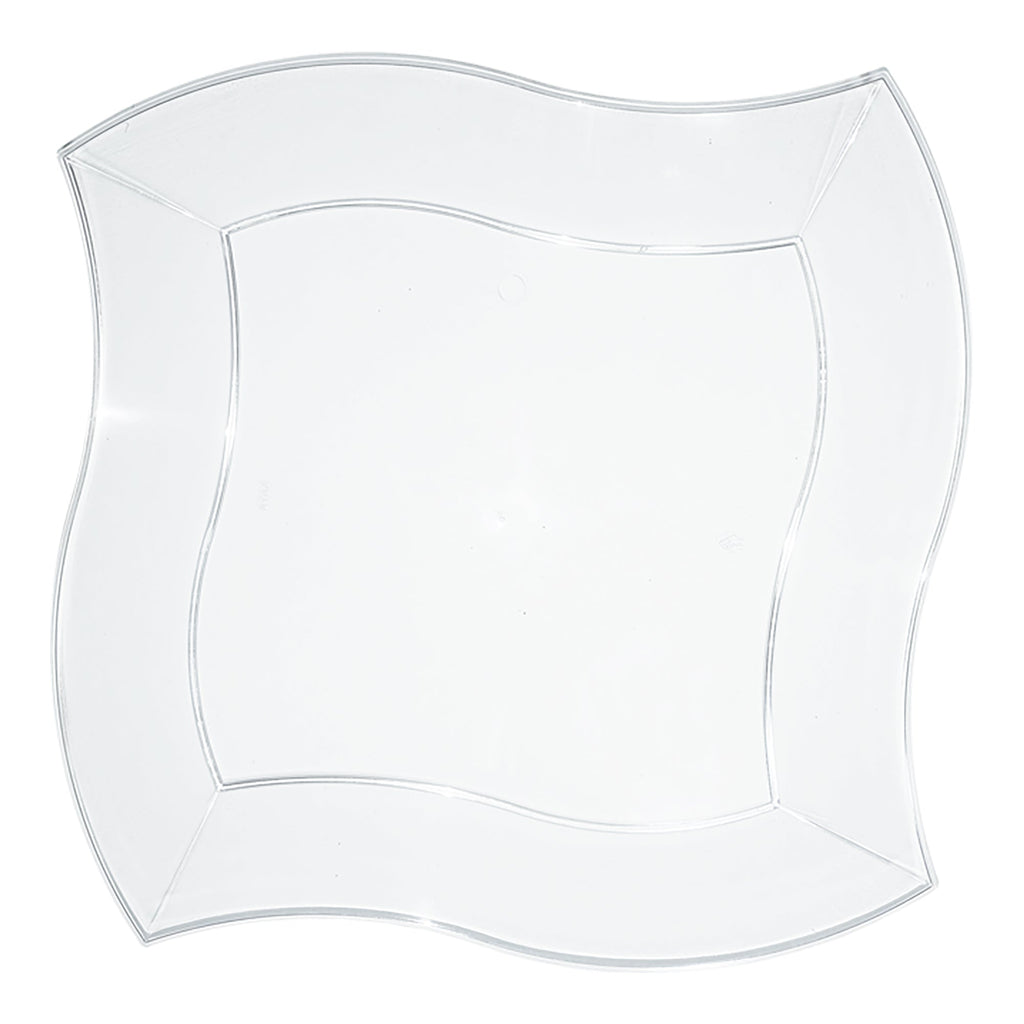 Clear Wave Plastic Dinner Plates (10")