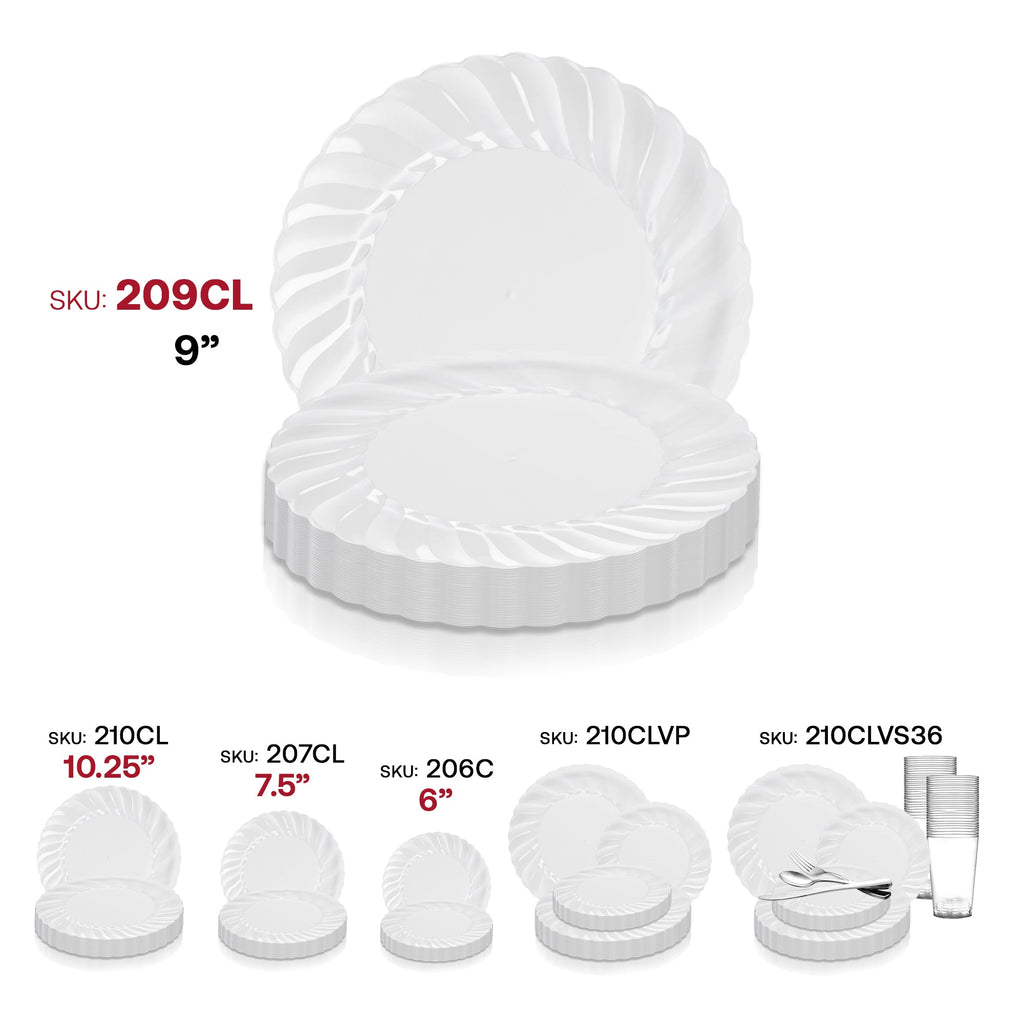 Clear Flair Plastic Buffet Plates (9")