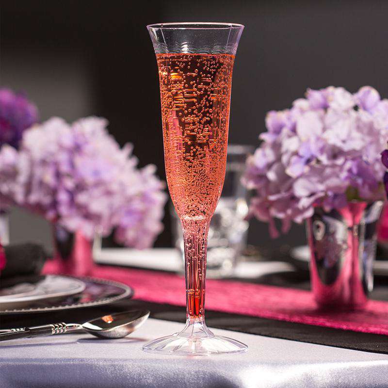 Clear Plastic Champagne Flutes (5 oz. )