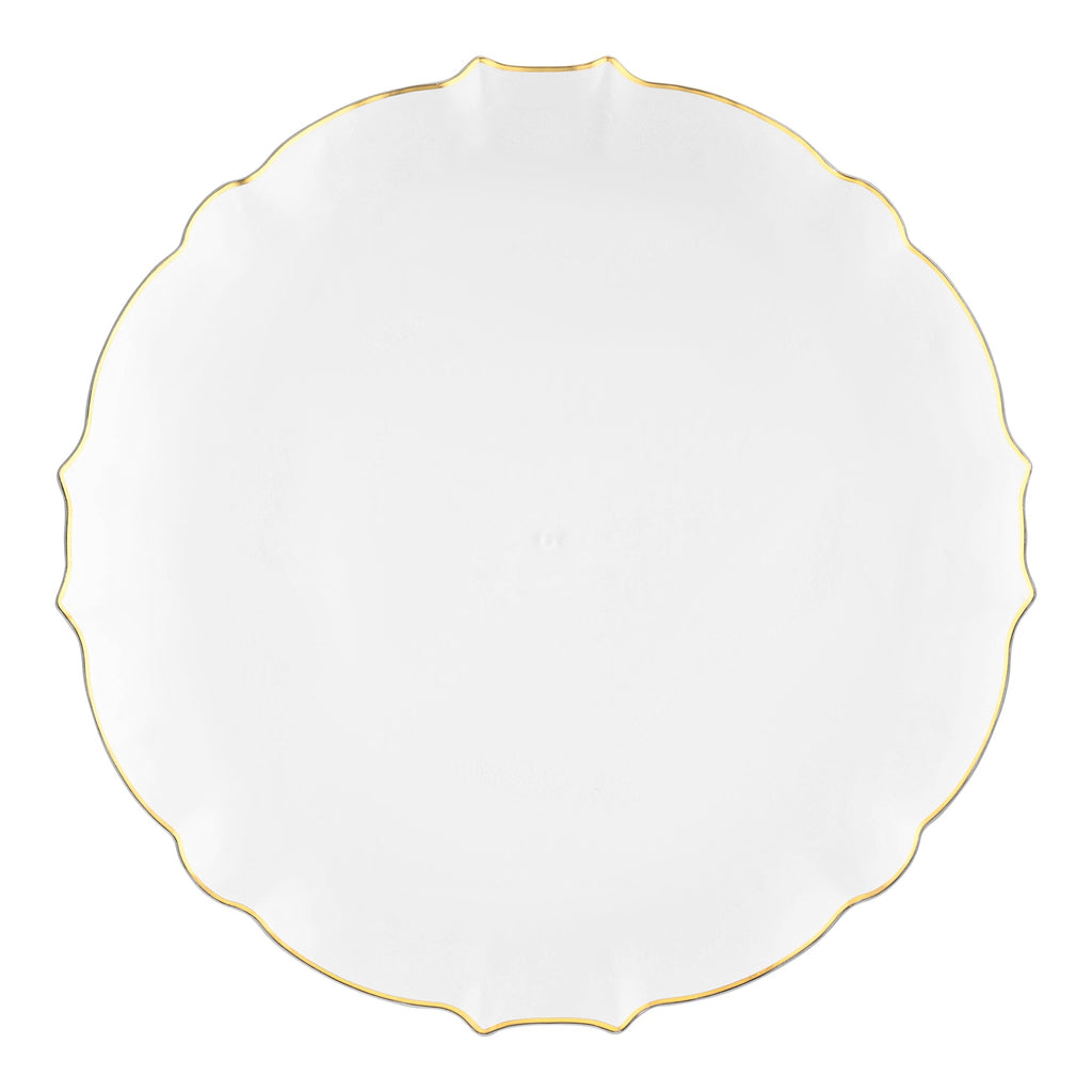 Clear with Gold Rim Round Lotus Plastic Appetizer/Salad Plates (7.5")