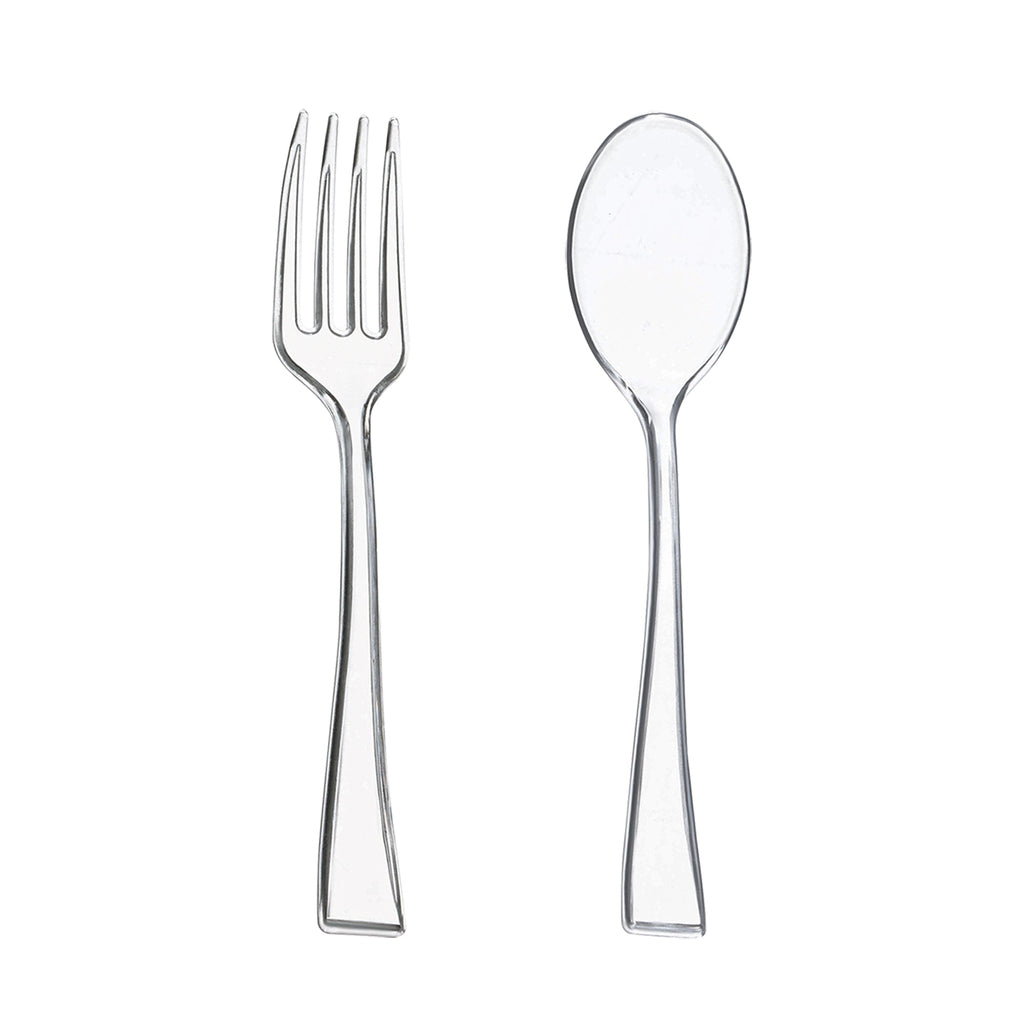 Clear Disposable Plastic Mini Flatware Set