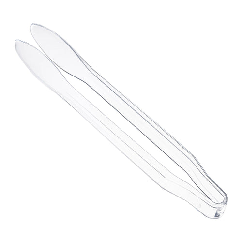 12" Clear Disposable Plastic Serving Tongs