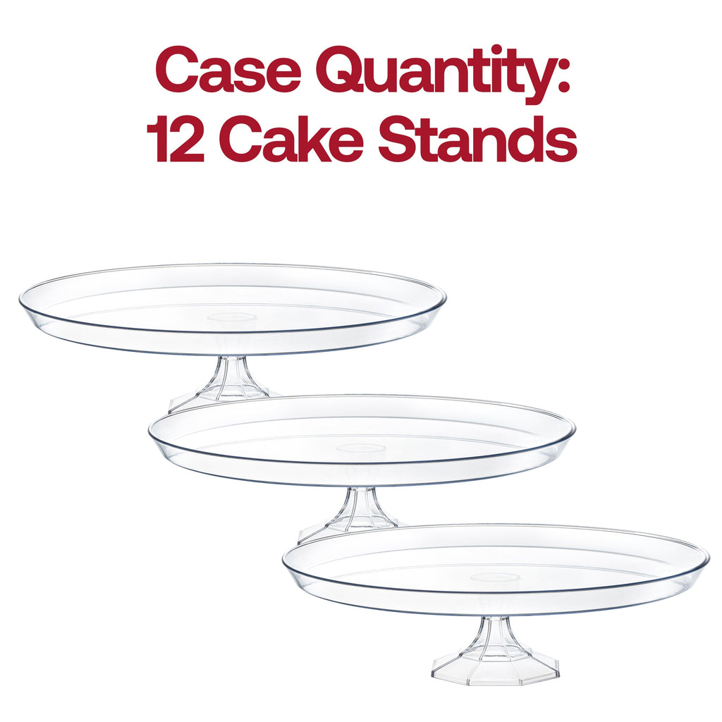 11.6" Clear Medium Round Plastic Cake Stands