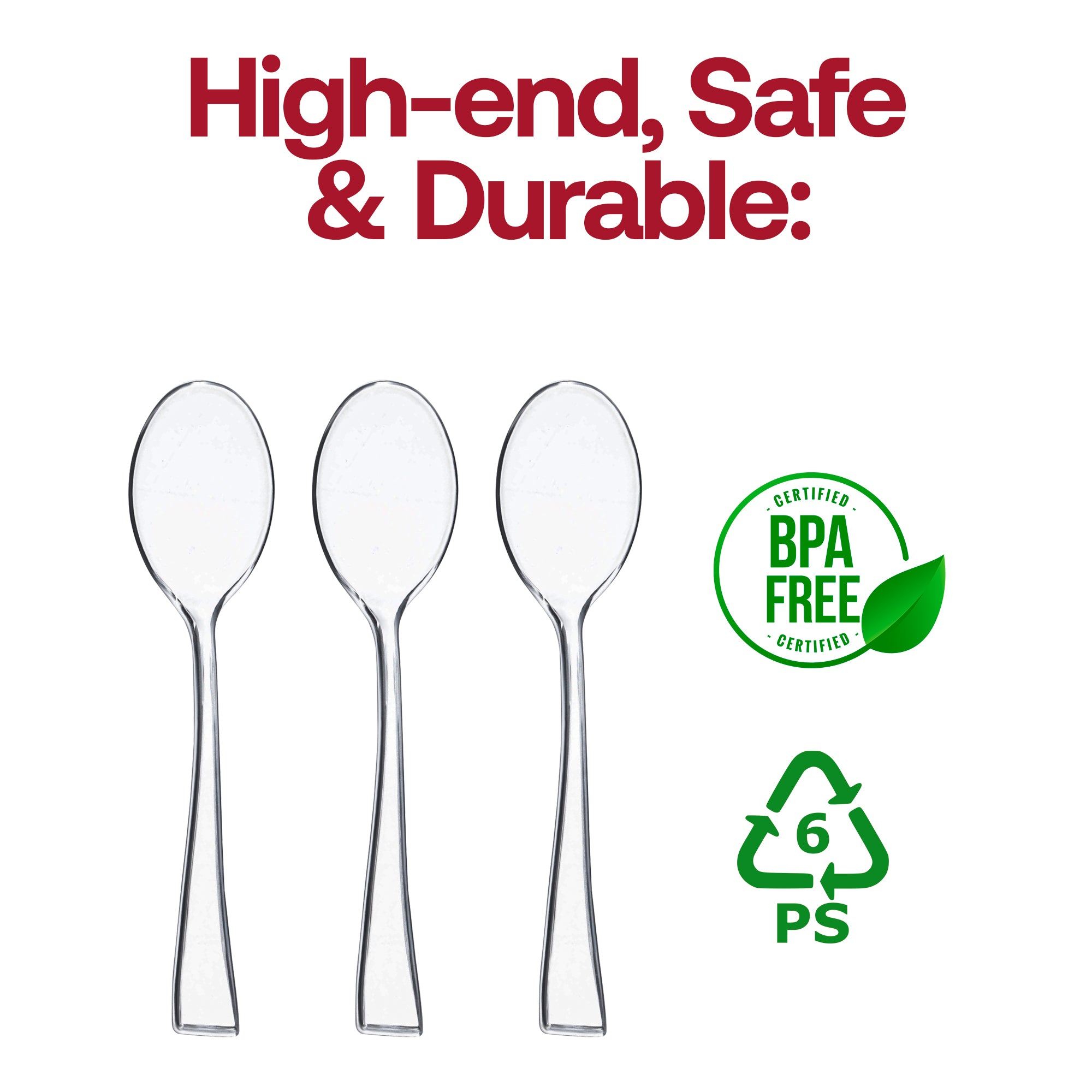 Clear Mini Plastic Disposable Tasting Spoons