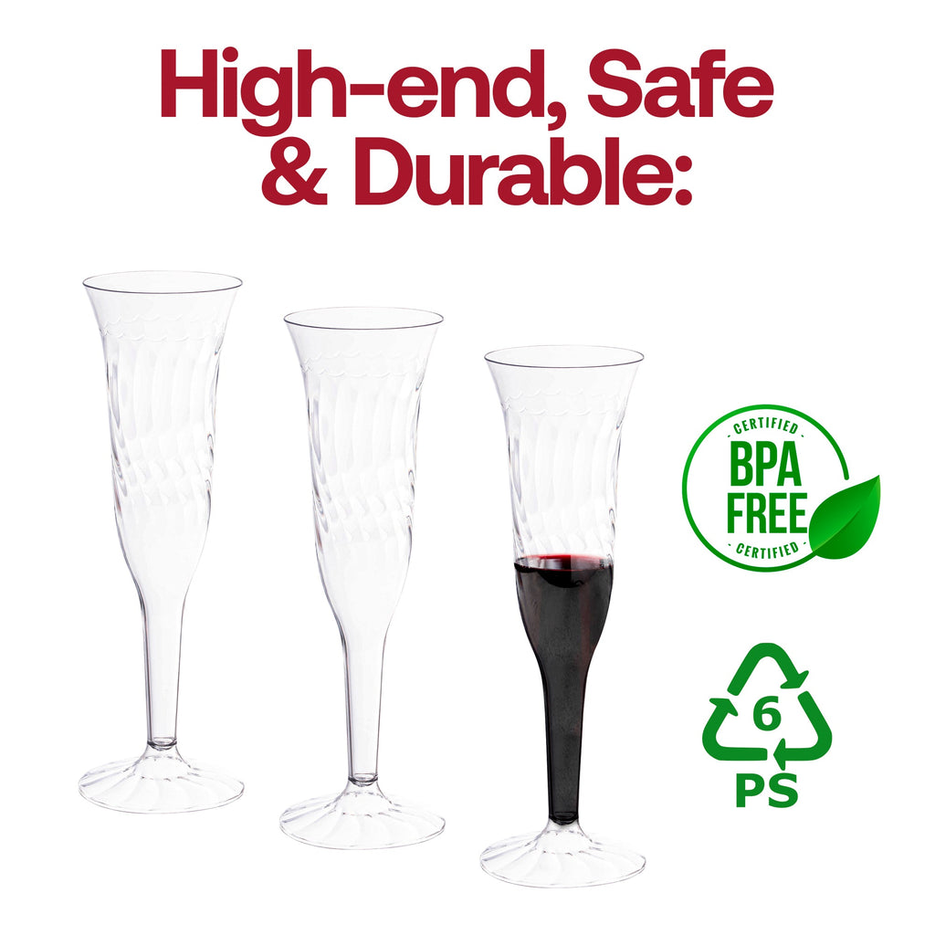 Clear Plastic Champagne Flutes (5 oz. )