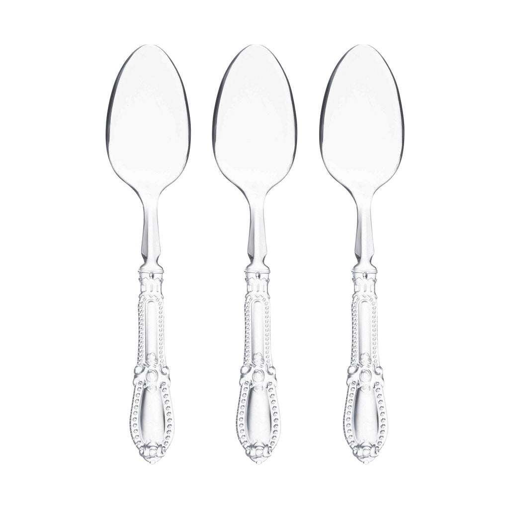 Clear Baroque Disposable Plastic Dinner Spoons