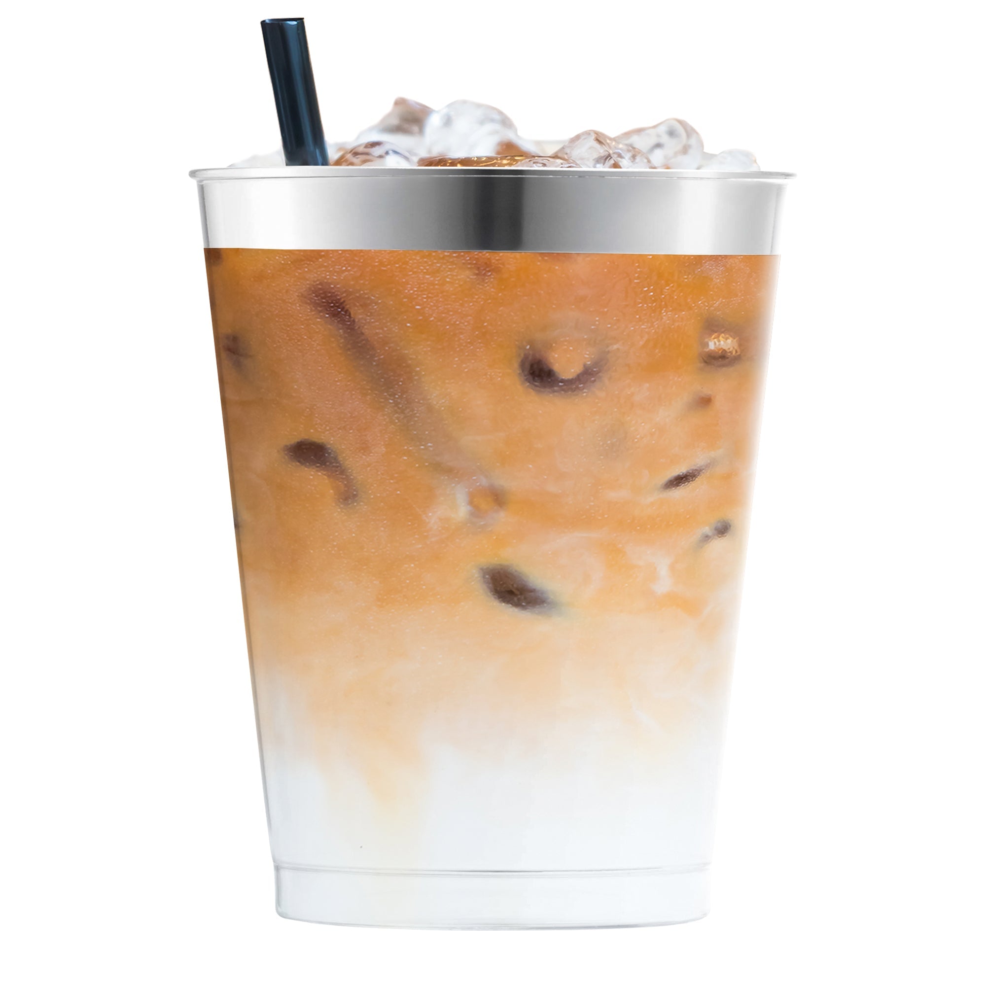Clear with Metallic Silver Rim Round Tumblers (10 oz. )
