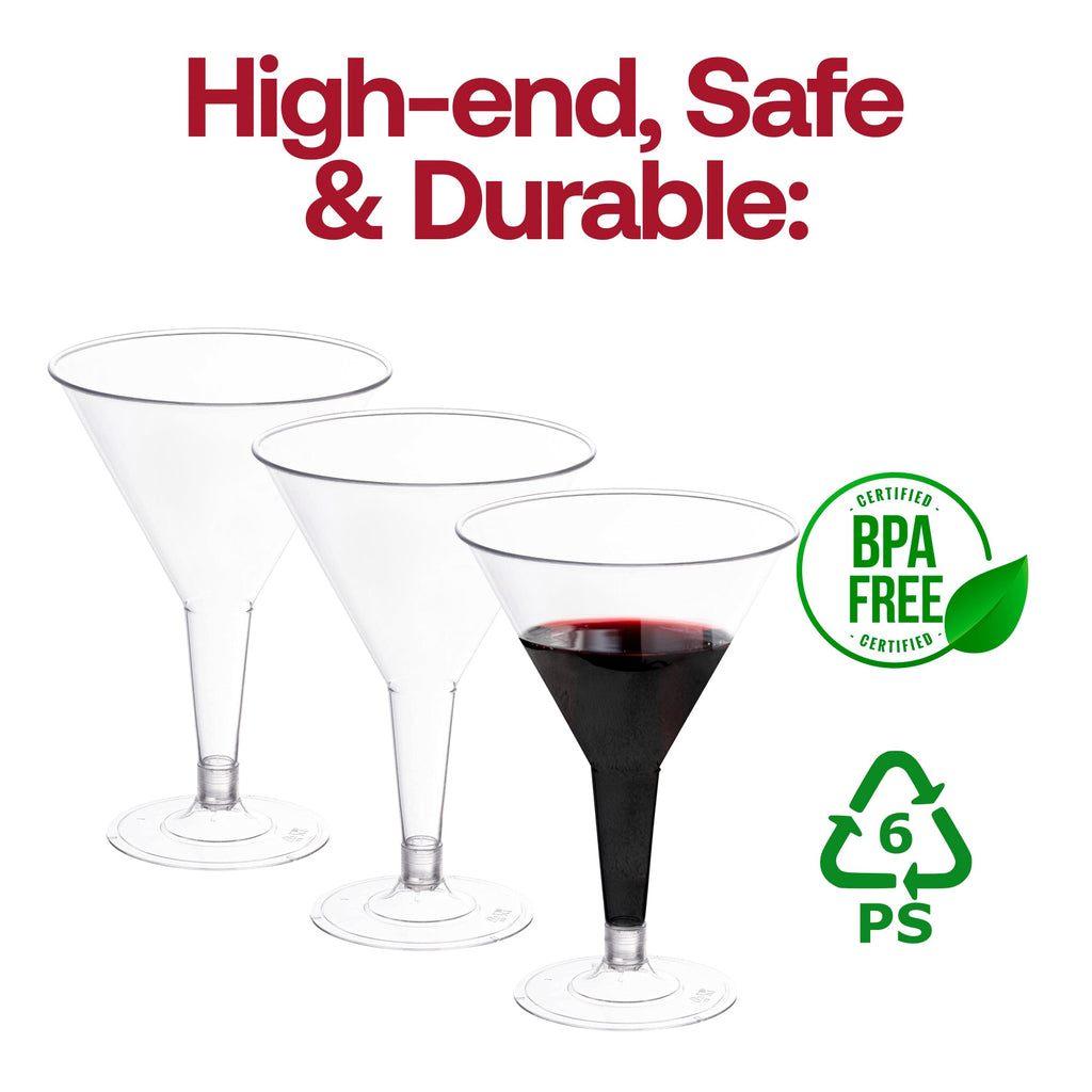Clear Plastic Martini Glasses (6 oz. )