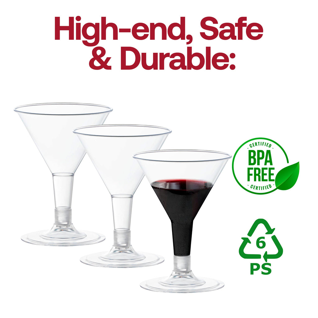 Mini 2 oz Plastic Martini Shot Glasses – Clear Disposable Cocktail Cups