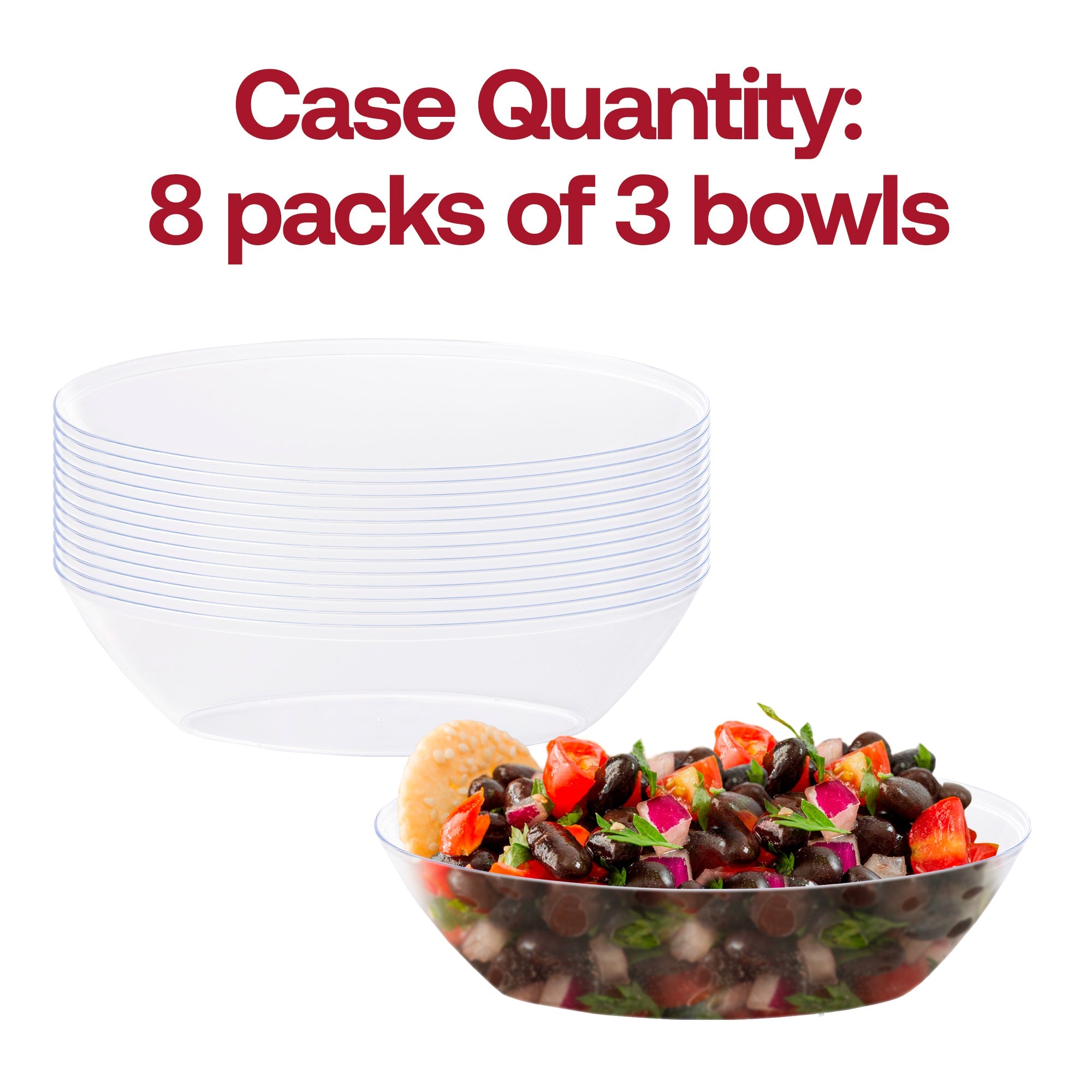 Clear Oval Plastic Serving Bowls (2 qt.)