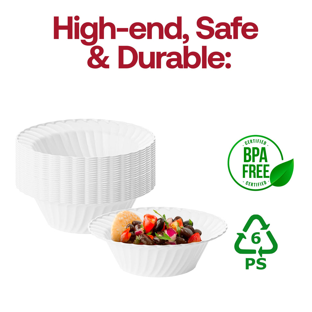 White Flair Plastic Dessert Bowls (5 oz.)