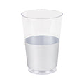 Clear with Metallic Silver Thick Bottom Round Disposable Plastic Tumblers (12 oz. )
