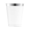 Clear with Metallic Silver Rim Round Tumblers (10 oz. )