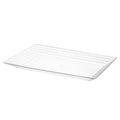 11" x 16" Clear Rectangular with Groove Rim Plastic Serving Trays