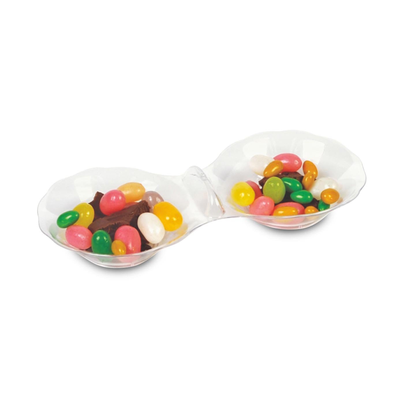 Clear Round 2-Hole Mini Plastic Candy Bowls