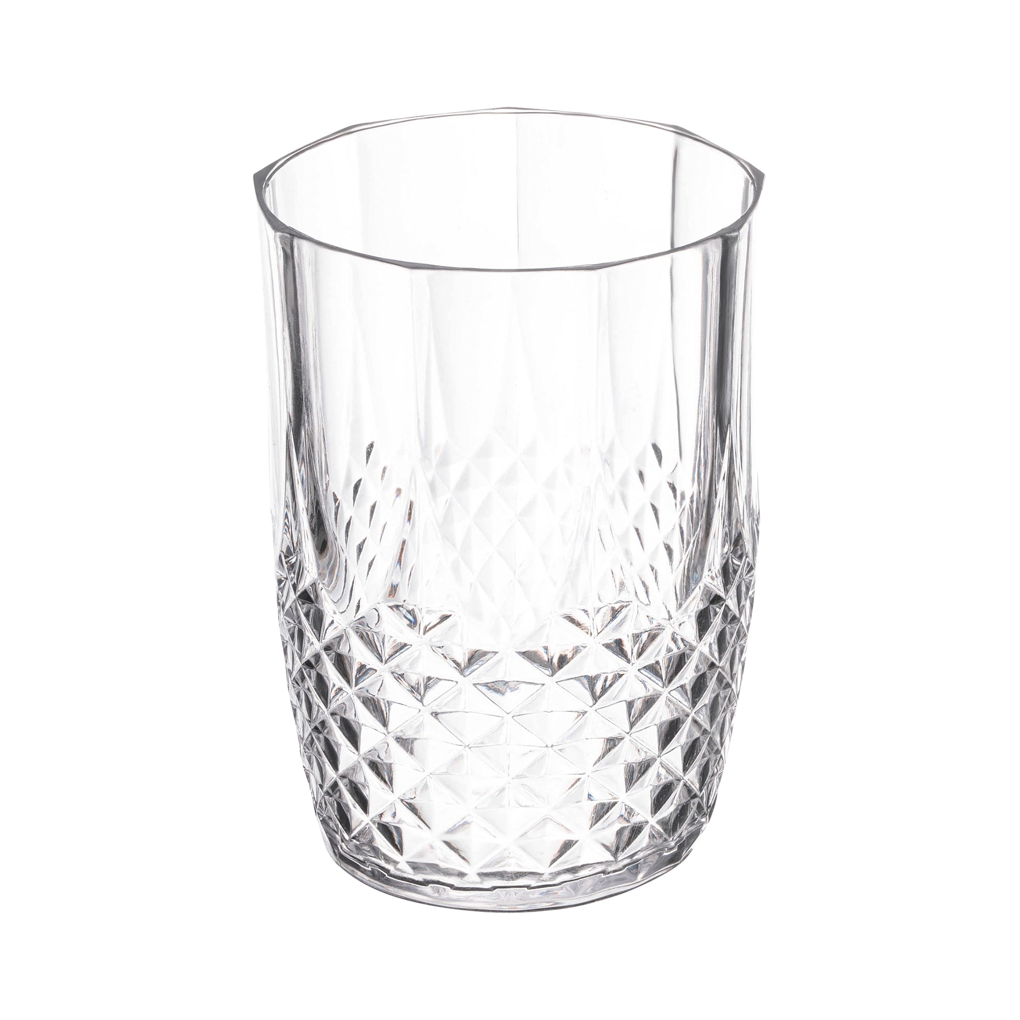 Clear Stripe Round Disposable Plastic Tumblers (16 oz. )