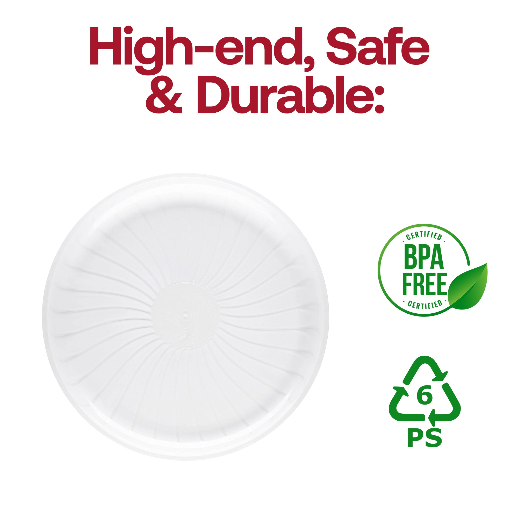 14" Clear Pavilion Round Disposable Plastic Trays