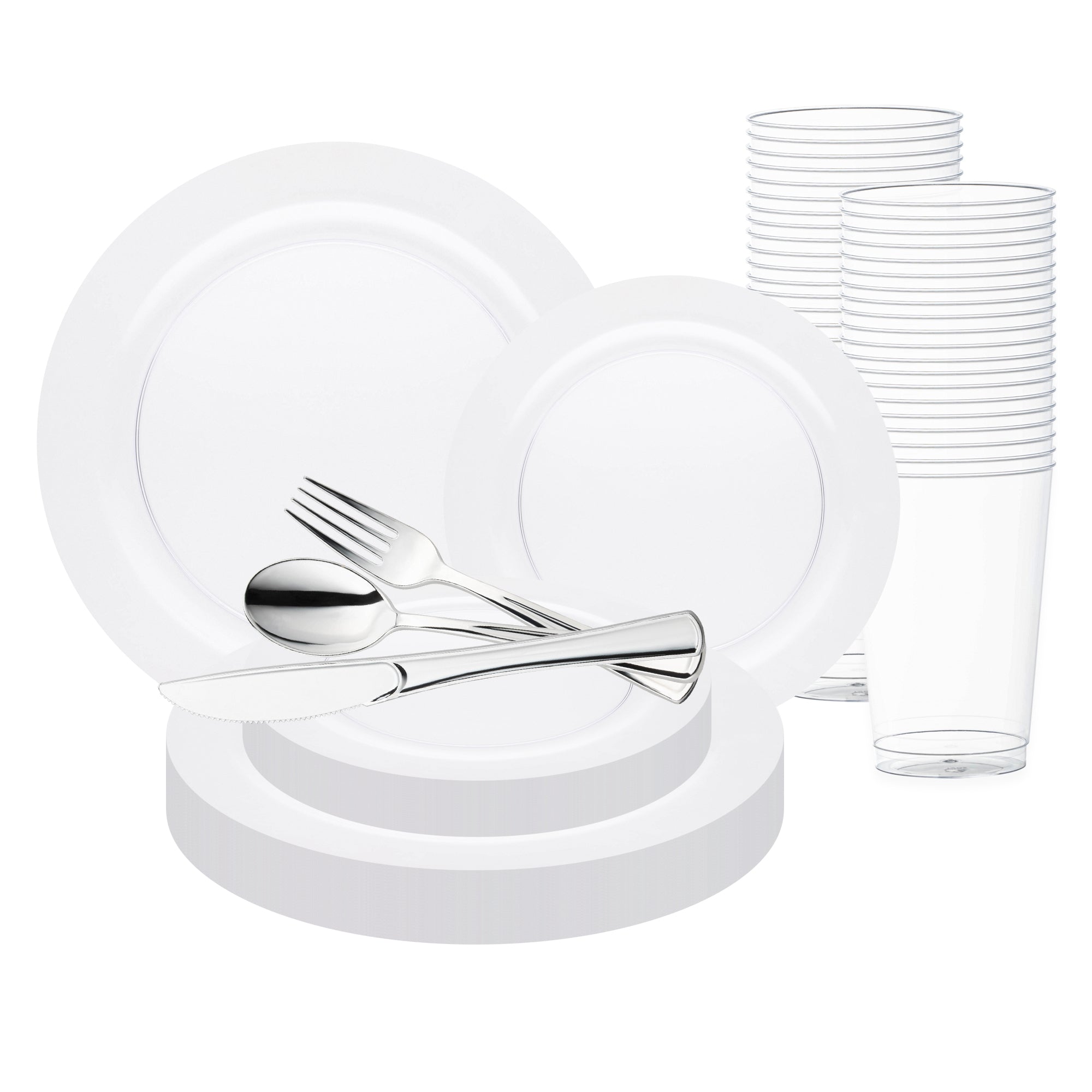 Clear Economy Round Plastic Wedding Value Set