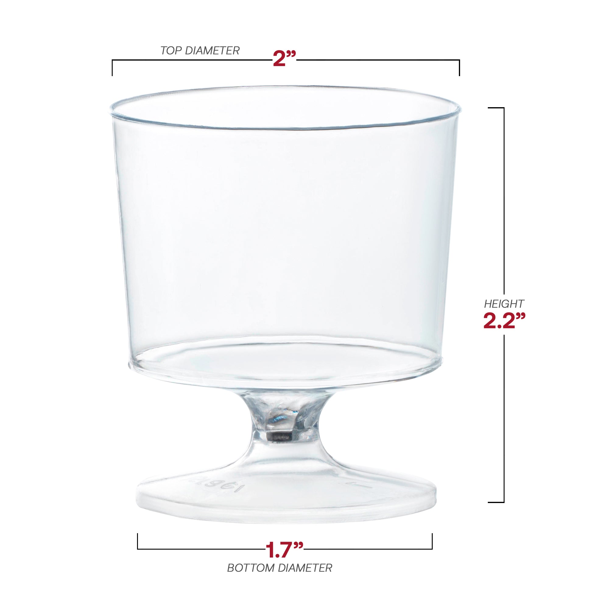 Clear Round Plastic Disposable Mini Wine Glasses (2 oz. )