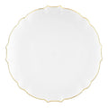 Clear with Gold Rim Round Lotus Plastic Dinner Plates (10.25")