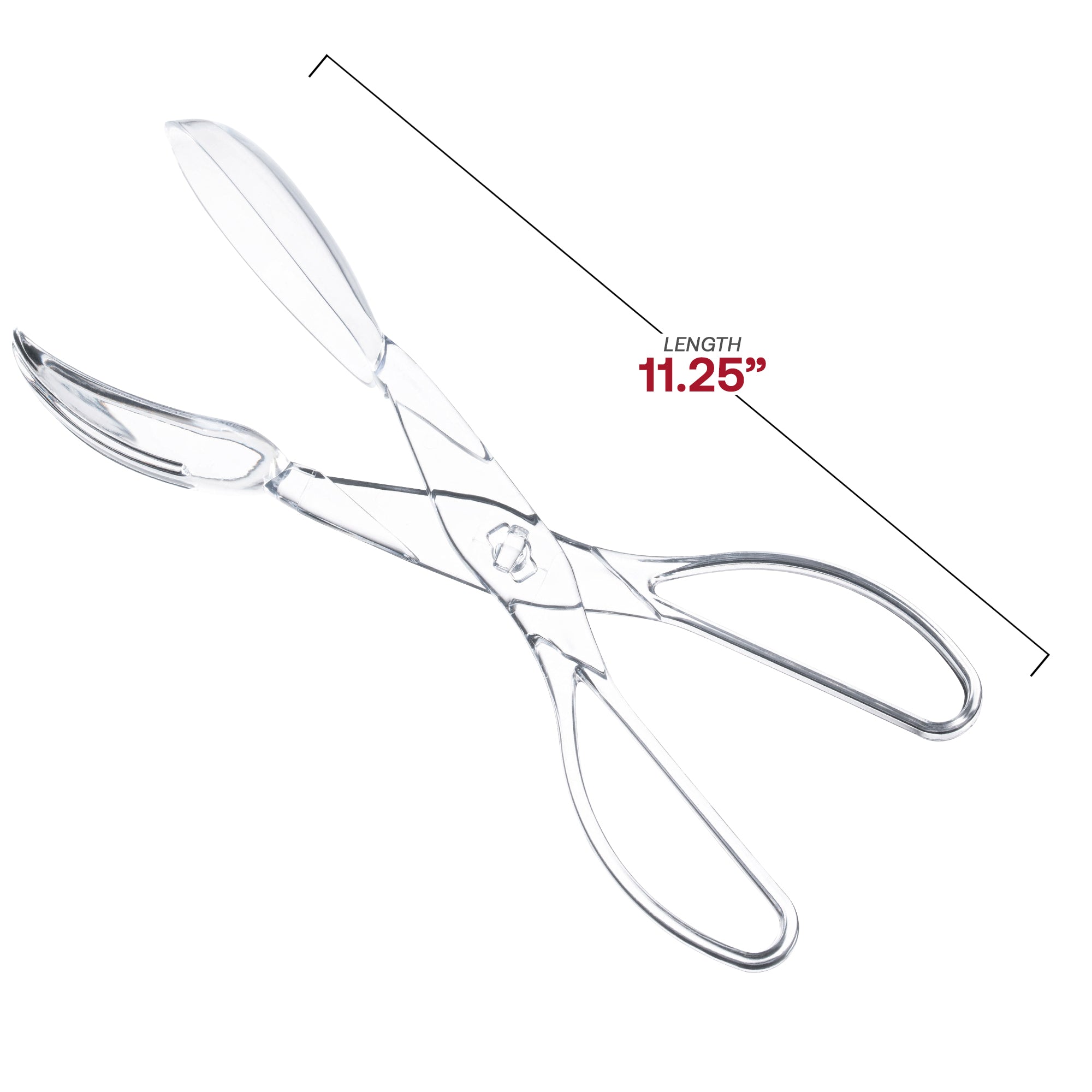 Clear Disposable Plastic Serving Salad Scissor Tongs