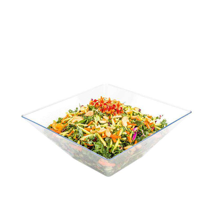 Clear Square Plastic Serving Bowls (3 qt.)