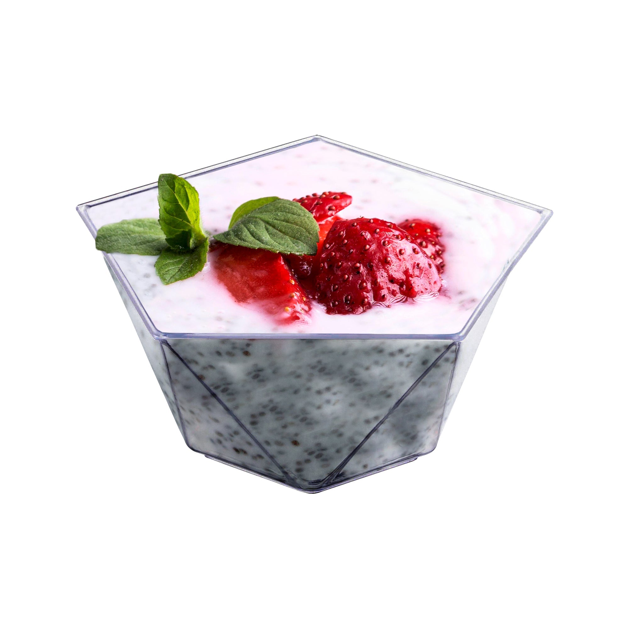 3.5 oz. Clear Star Pentagon Disposable Plastic Dessert Cups