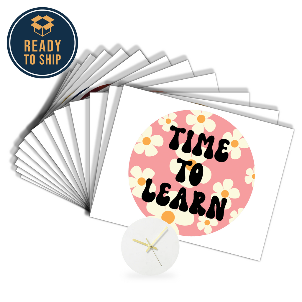 Assorted Ready to Press Sublimation - Classroom Clocks (12 Pack)