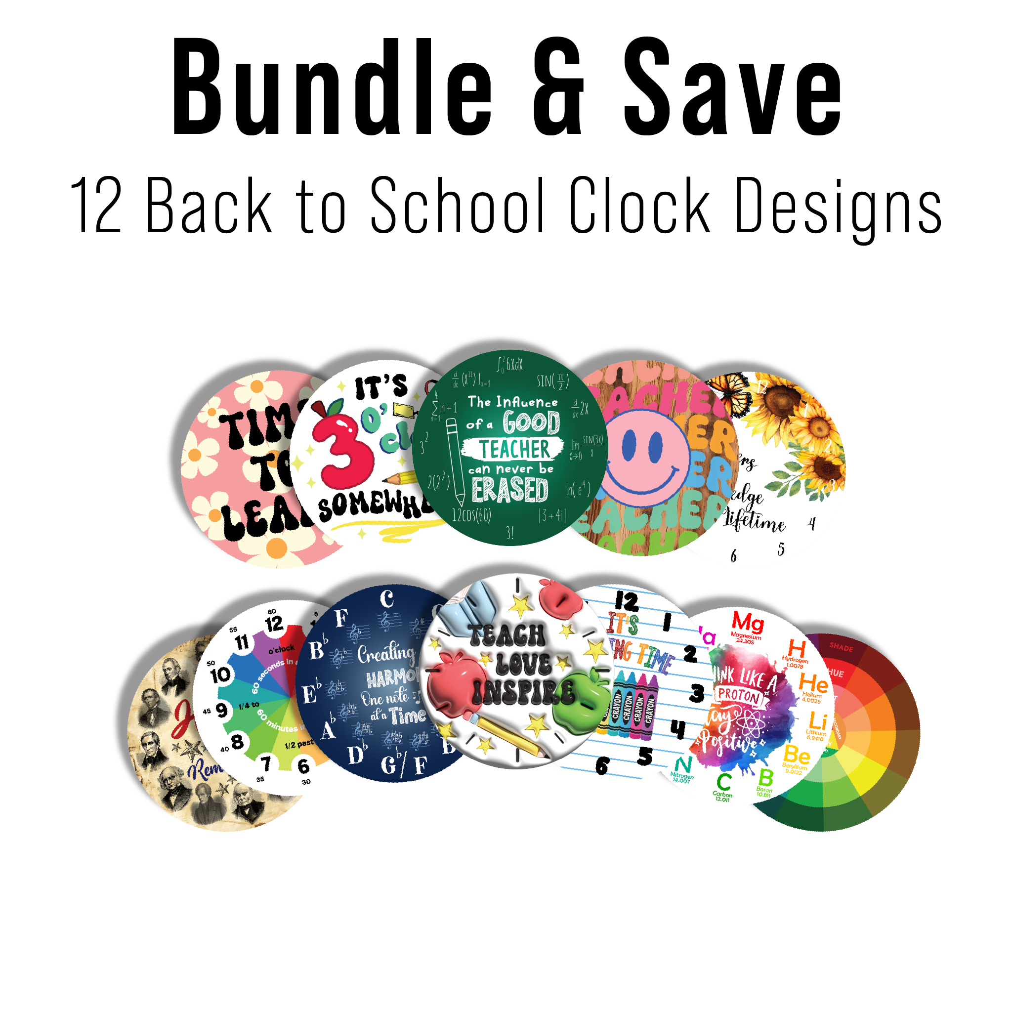 Digital Sublimation Designs - Classroom Clocks
