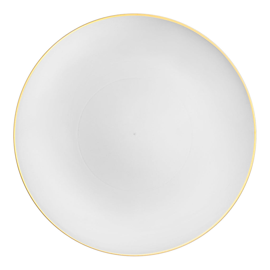 White with Gold Organic Plastic Dinner Plates (9")