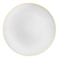 White with Gold Organic Plastic Dinner Plates (9")
