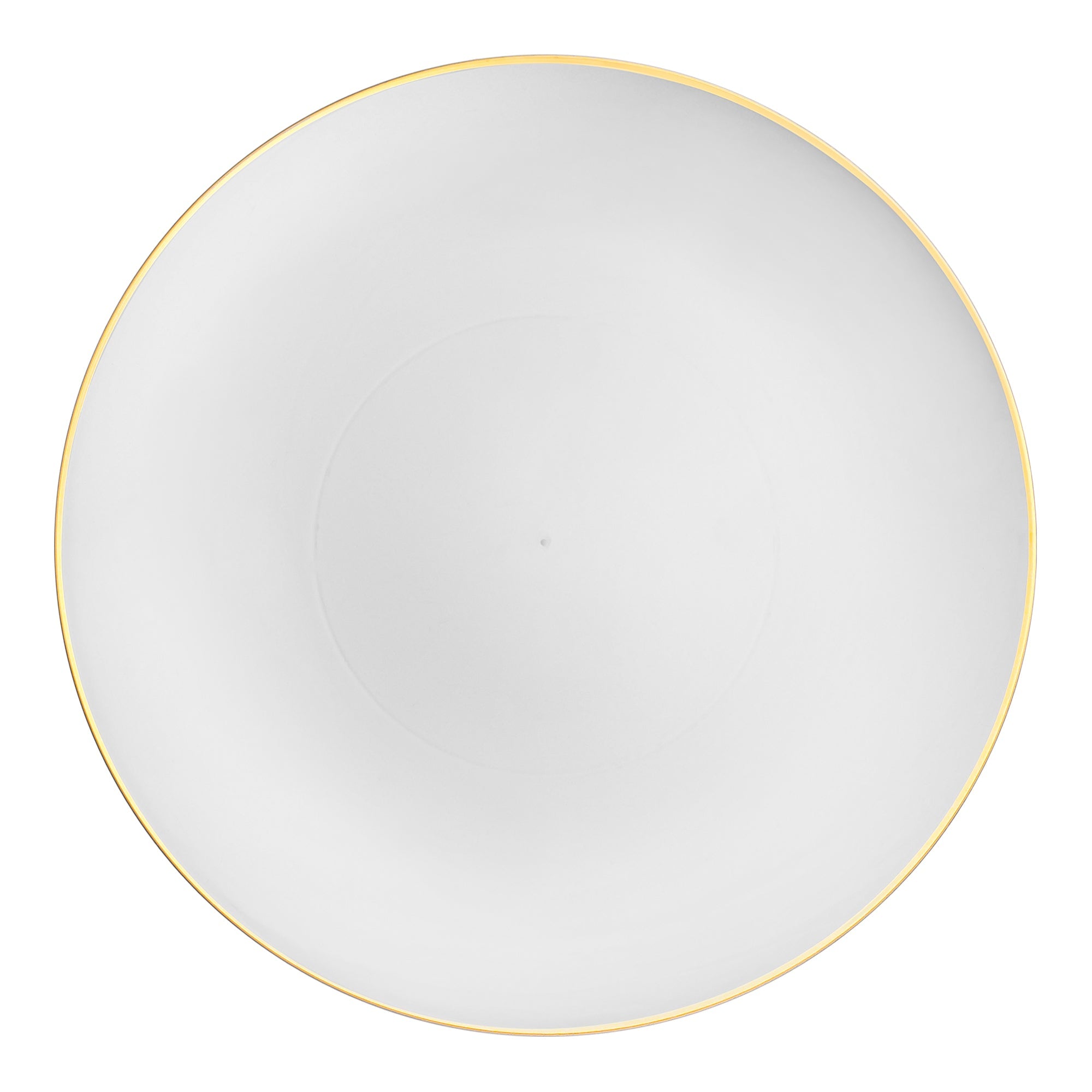 White with Gold Organic Plastic Dinner Plates (9")