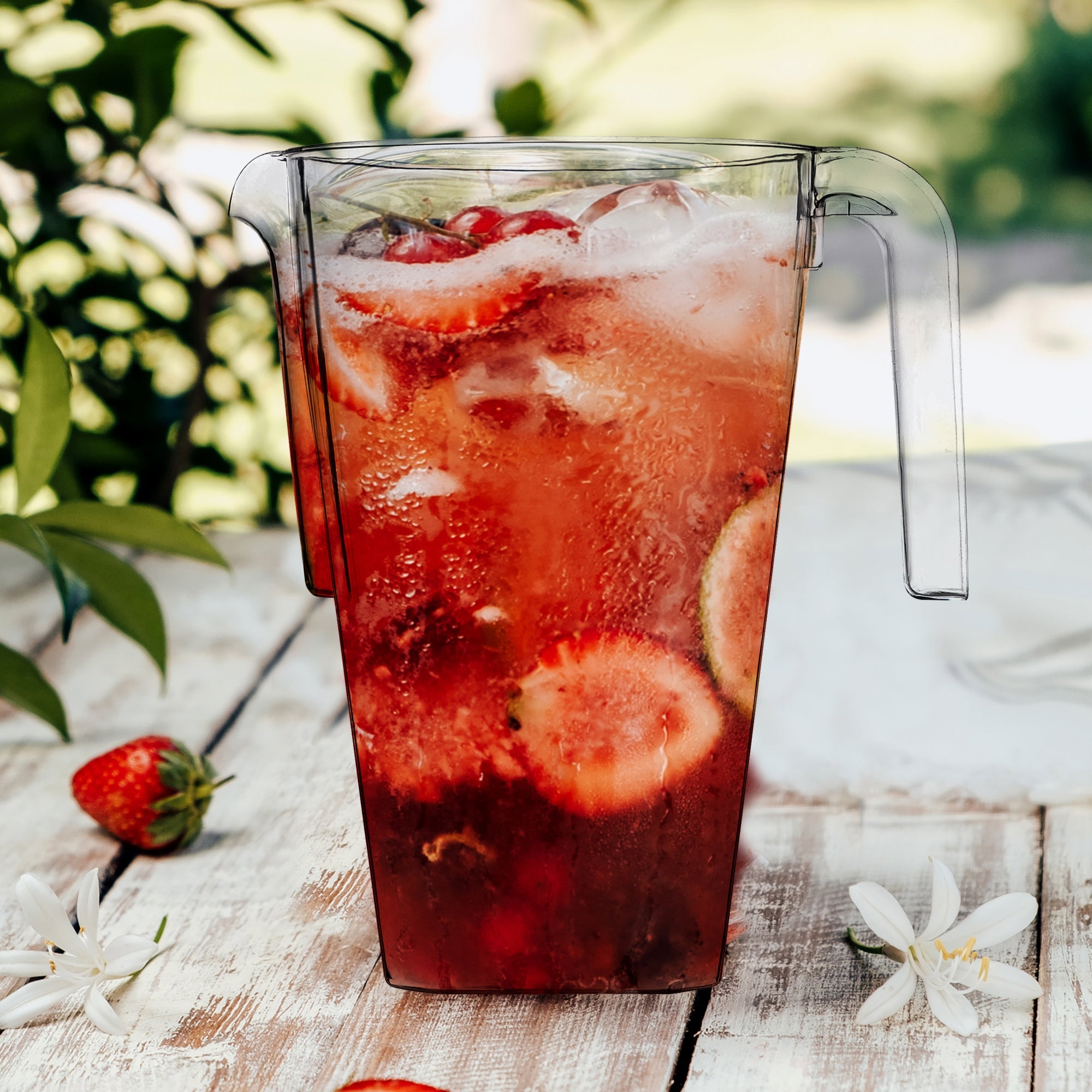 52 oz. Clear Square Plastic Disposable Pitchers