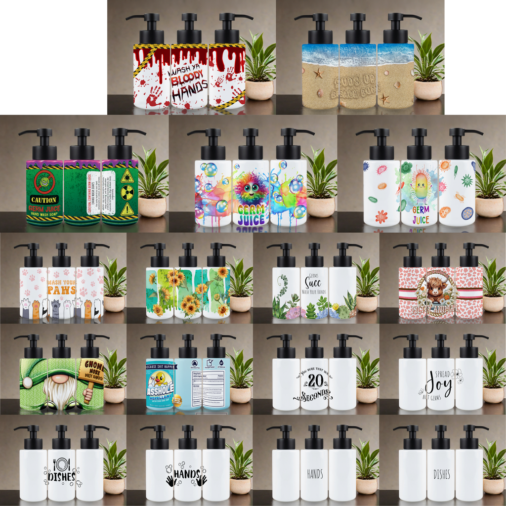 Digital Sublimation Designs - 18oz Soap Dispenser Wraps